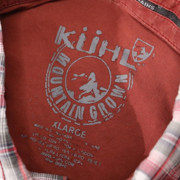 Kuhl Mens Shirt XL Short Sleeve Button Up Plaid Metal Buttons Breathable - Picture 7 of 7